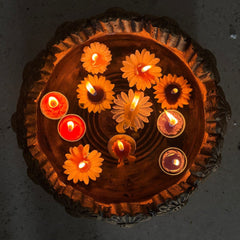 Floating sunflower candles set of 5 - Assorted color