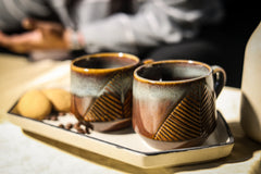 Chai mug Leaf Print Brown