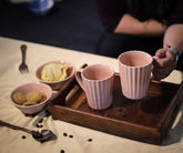 Coffee Mug Ribbed Pink