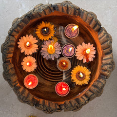 Floating sunflower candles set of 5 - Assorted color