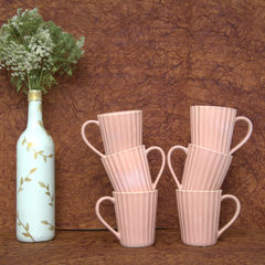 Coffee Mug Ribbed Pink