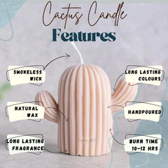 Cactus Soy Wax Candle in Assorted colour and fragnance- Set of 4