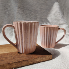Coffee Mug Ribbed Pink