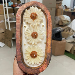 Decorative Candle Tub With Sunflower