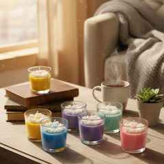 Shot Jar With Daisy Flower Candle