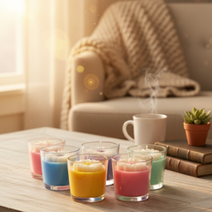 Shot Jar With Daisy Flower Candle