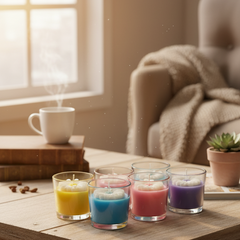 Shot Jar With Daisy Flower Candle