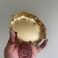 Brass Lotus Metal Urli 4.5 inch