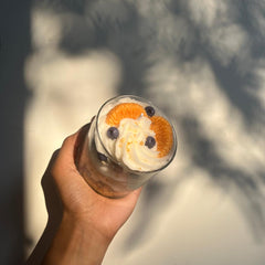 Orange and Blue Berry Crumble Dessert Candle