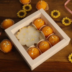 Gold Foil Urli & Ladoo Candle Gift Box