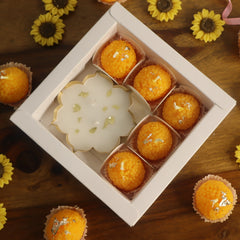 Gold Foil Urli & Ladoo Candle Gift Box