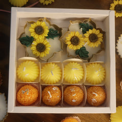 2 Sunflower Urli & Mithai Gift Box