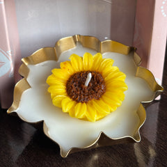 Urli Sunflower Candle set of 1- pack of 4