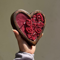 Medium Wooden Heart Scented Candle