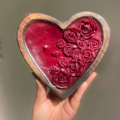 Medium Wooden Heart Scented Candle