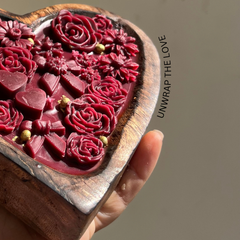 Small Wooden Heart Scented Candle With Bow