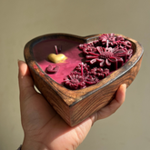 I LOVE YOU Big Wooden Heart Scented Candle