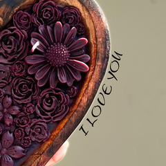 I LOVE YOU Big Wooden Heart Scented Candle