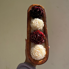 Long Wooden Tub Scented Candle With Peonies