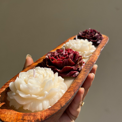 Long Wooden Tub Scented Candle With Peonies