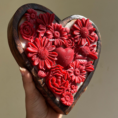 Big Wooden Heart Scented Candle For Valentine