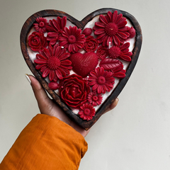 Big Wooden Heart Scented Candle For Valentine