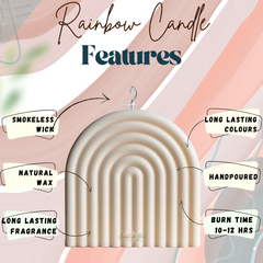 Big Rainbow Shaped Soy Wax Candle- Set of 1