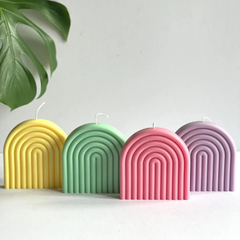 Big Rainbow Shaped Soy Wax Candle- Set of 1