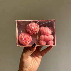 Combo Of Teddy Bear & Rose Ball Scented Candle