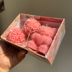 Combo Of Teddy Bear & Rose Ball Scented Candle
