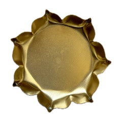 Brass Lotus Metal Urli 4.5 inch