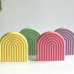 Big Rainbow Shaped Soy Wax Candle- Set of 1