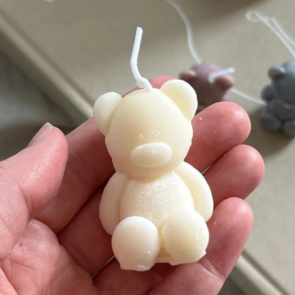 Small Teddy Bear Candle - Set of 2