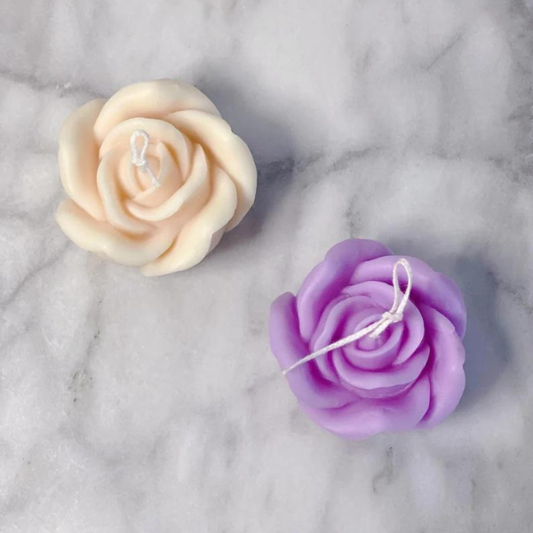 Blooming Rose Soy Wax Candle - Set of 2