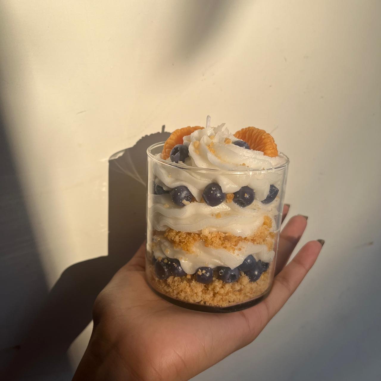 Orange and Blue Berry Crumble Dessert Candle