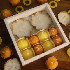 2 Gold Foil Urlis & Mithai Candle