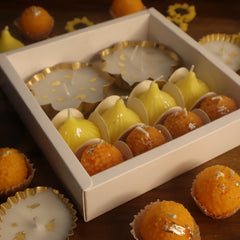 2 Gold Foil Urlis & Mithai Candle
