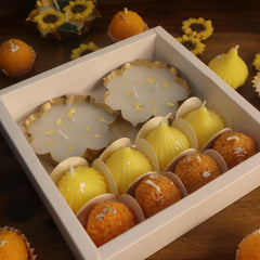 2 Gold Foil Urlis & Mithai Candle