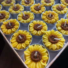 Sunflower Floating Tea Light Candle Set of 25 Assorted fragrance and colour- pack of 2