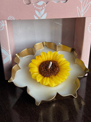 Urli Sunflower Candle set of 1- pack of 4