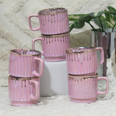 Pink Tea Cups - Set of 6