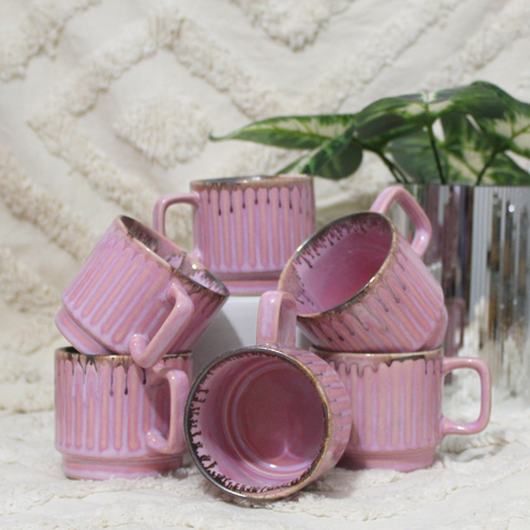 Pink Tea Cups - Set of 6