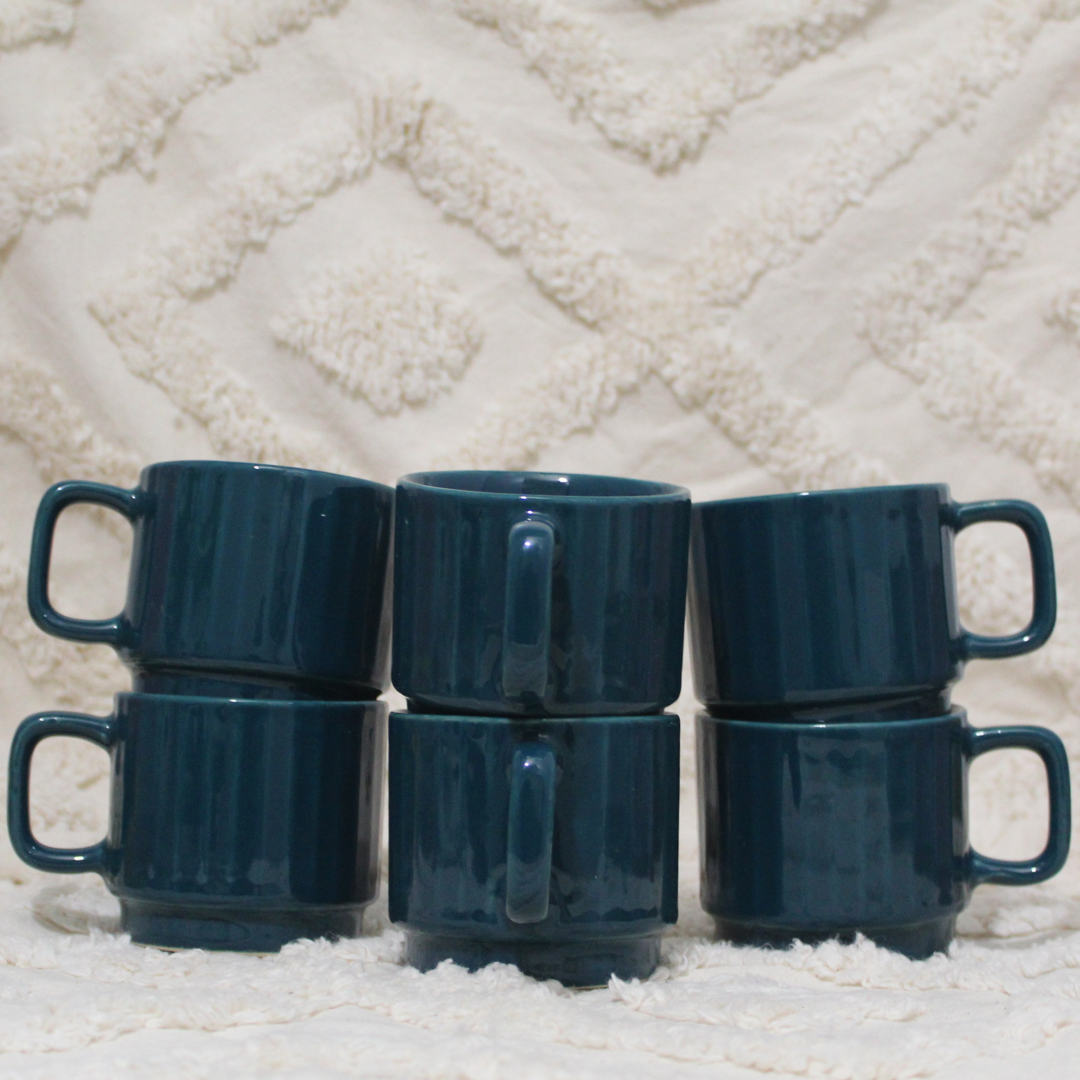 Teal Tea Cups - Set of 6