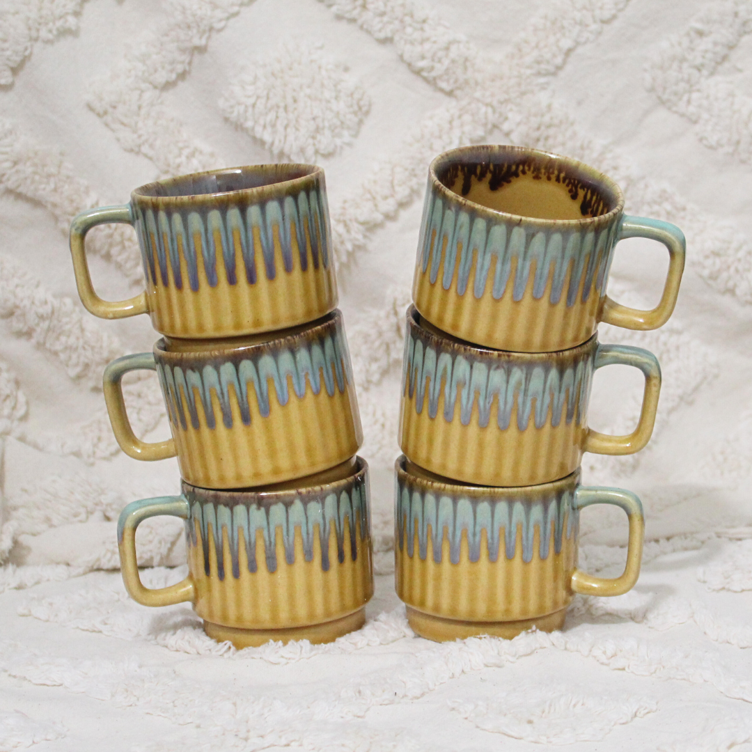 Brown Tea Cups - Set of 6