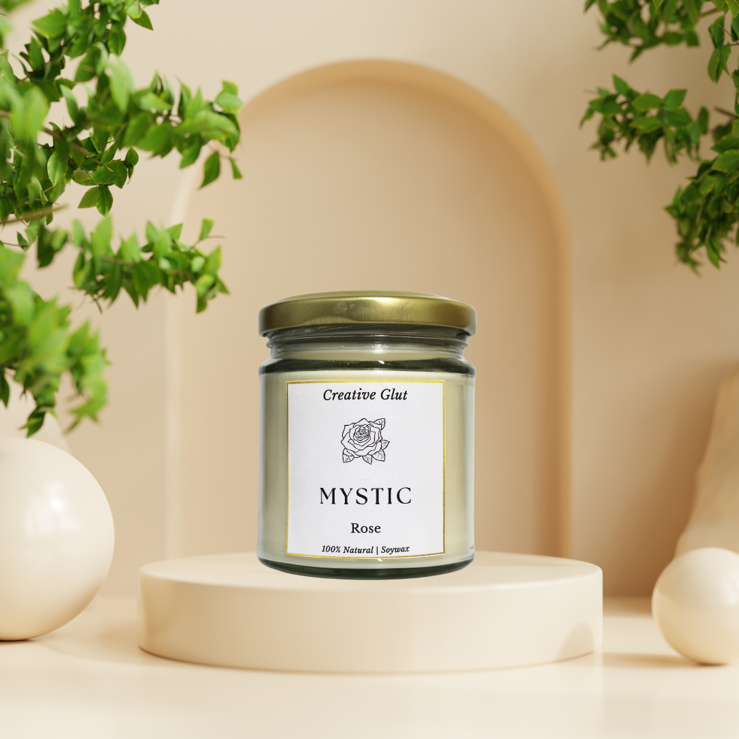 MYSTIC ROSE & DESSERT VANILLA SCENTED CANDLE BEST FOR GIFT | SET OF 2