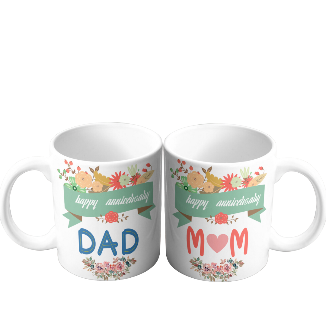 Happy Anniversary Mom & Dad Mugs