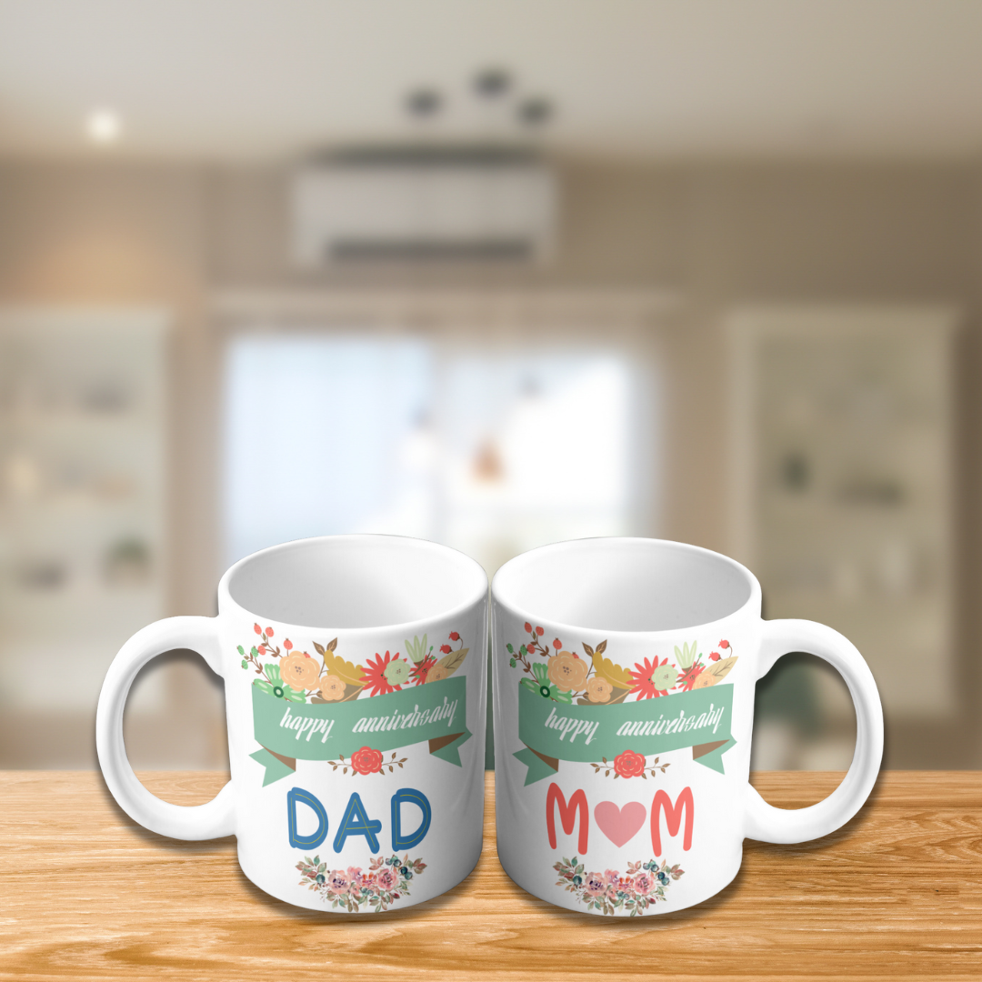 Happy Anniversary Mom & Dad Mugs