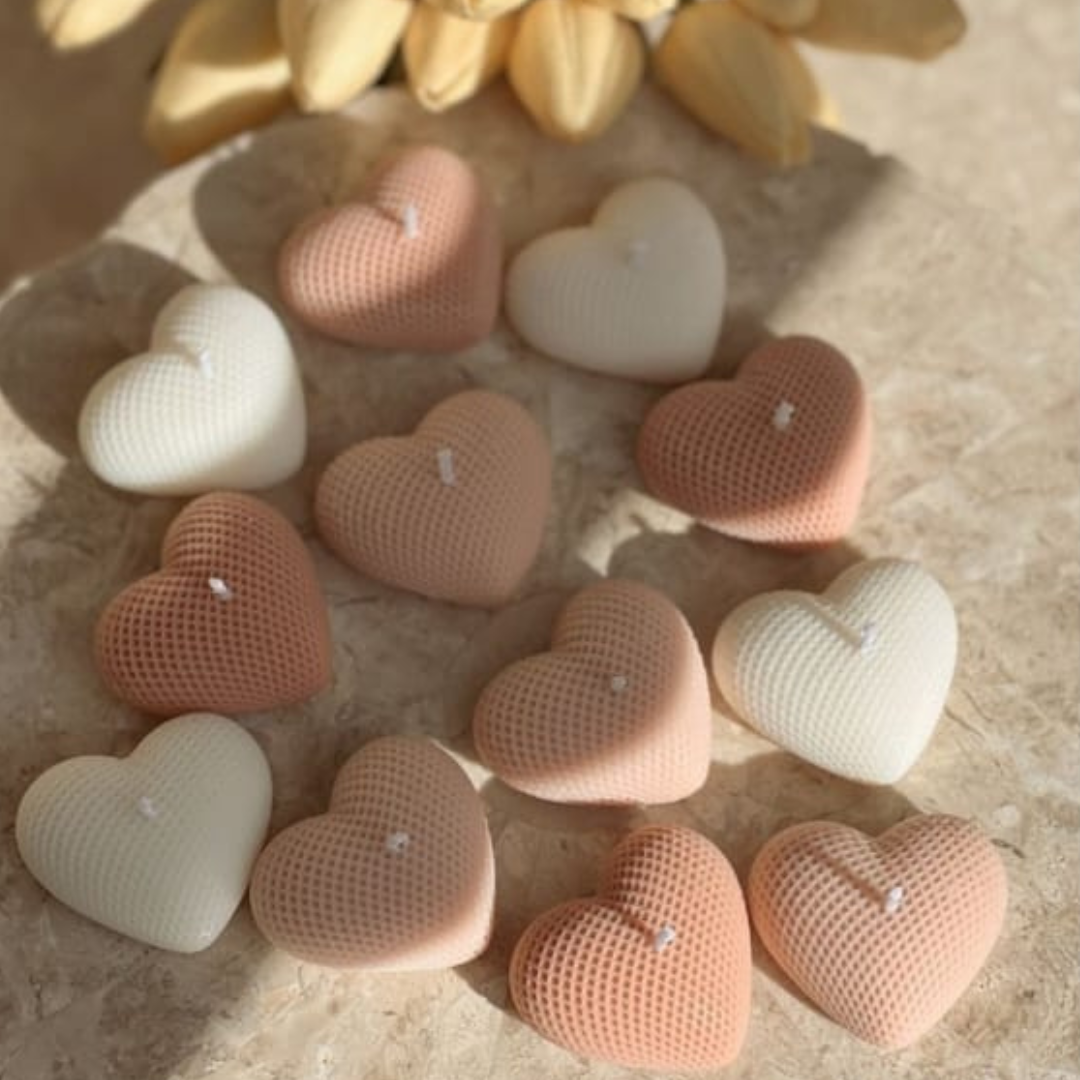 Small Heart Scented Candles - Set of 6