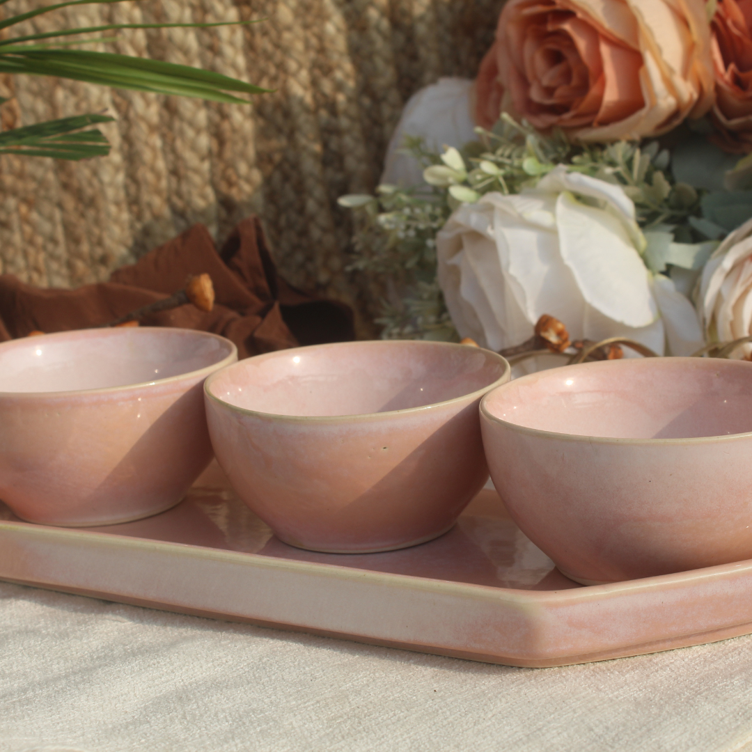 ROSE PLATTER AND BOWL COMBO